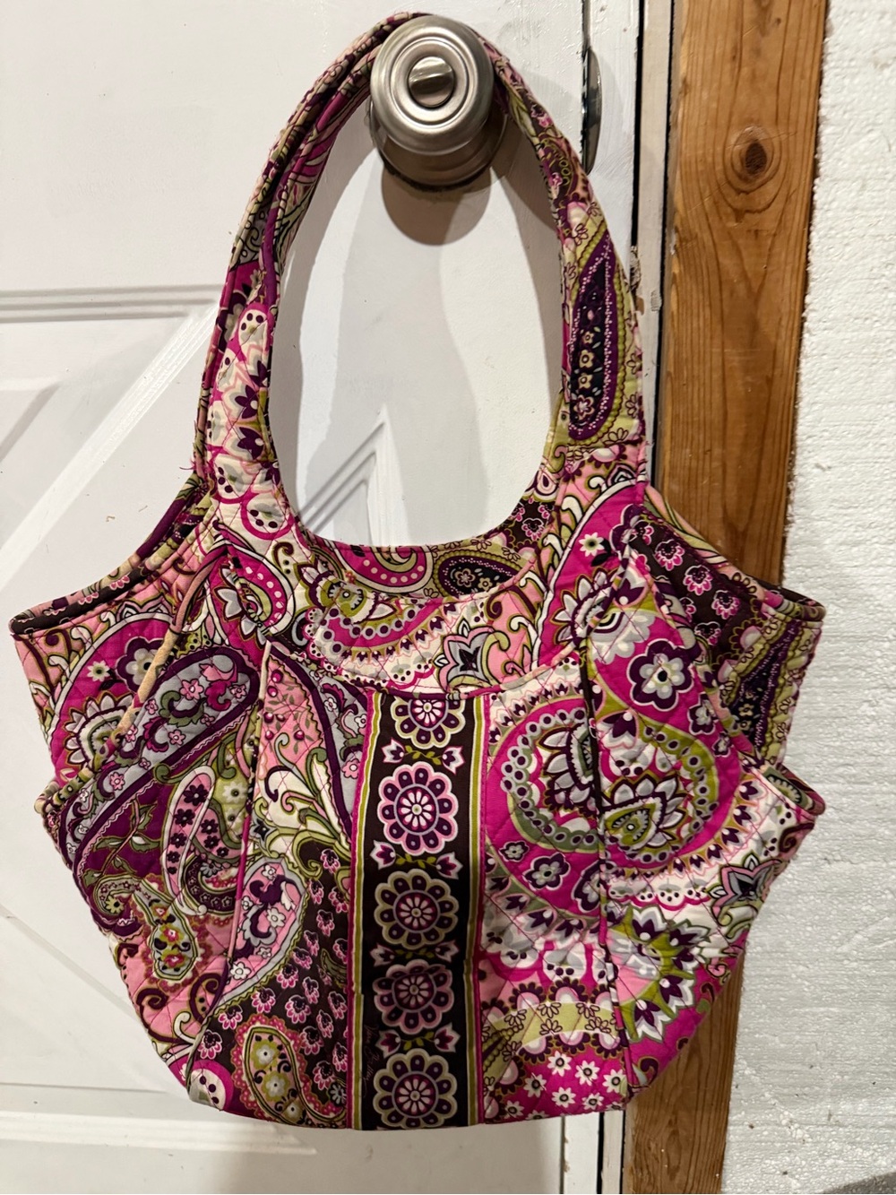 Vera Bradley Pink Paisley Quilted Shoulder Bag